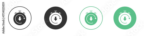 Down time icons concepts. black sign set