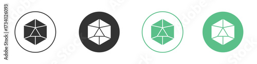 Dice d20 icons concepts. black sign set
