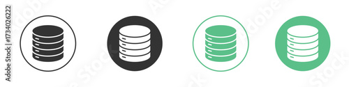 Database icons concepts. black sign set