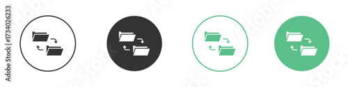 Data transfer icons concepts. black sign set