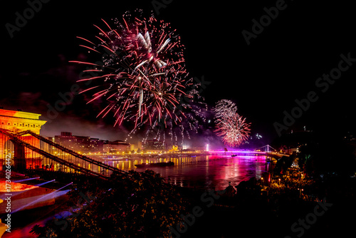 Photography Fireworks on St Istvan Day in Budapest, Hungary