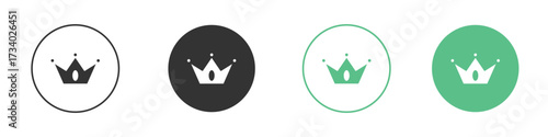 Crown icons concepts. black sign set