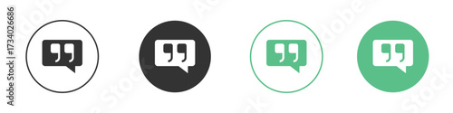 Comment quote icons concepts. black sign set