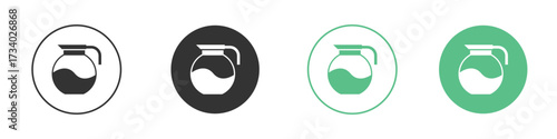 Coffee pot icons concepts. black sign set