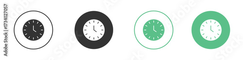 Clock icons concepts. black sign set