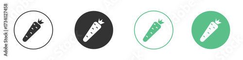 Carrot icons concepts. black sign set