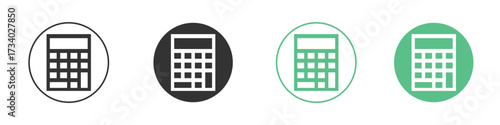 Calculator icons concepts. black sign set