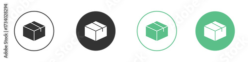 Box icons concepts. black sign set