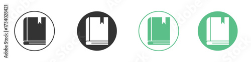 Book bookmark icons concepts. black sign set
