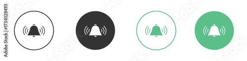 Bell ring icons concepts. black sign set