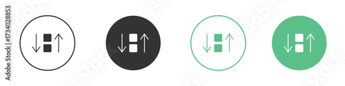 Apps sort icons concepts. black sign set