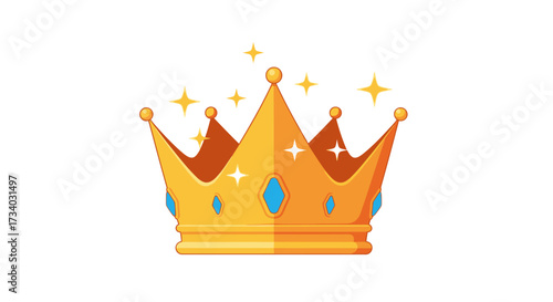 Illustrative golden crown adorned with sparkling jewels, a symbol of royalty and power
