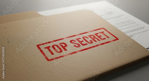 Top Secret Document Folder with Red Stamp
