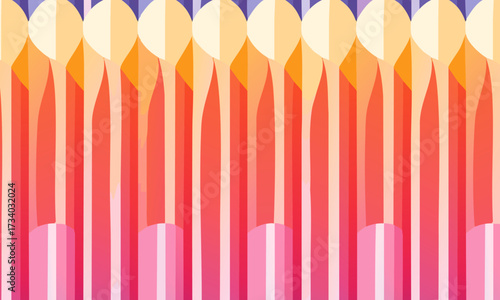 Abstract Geometric Pattern with Layered Paper Flames