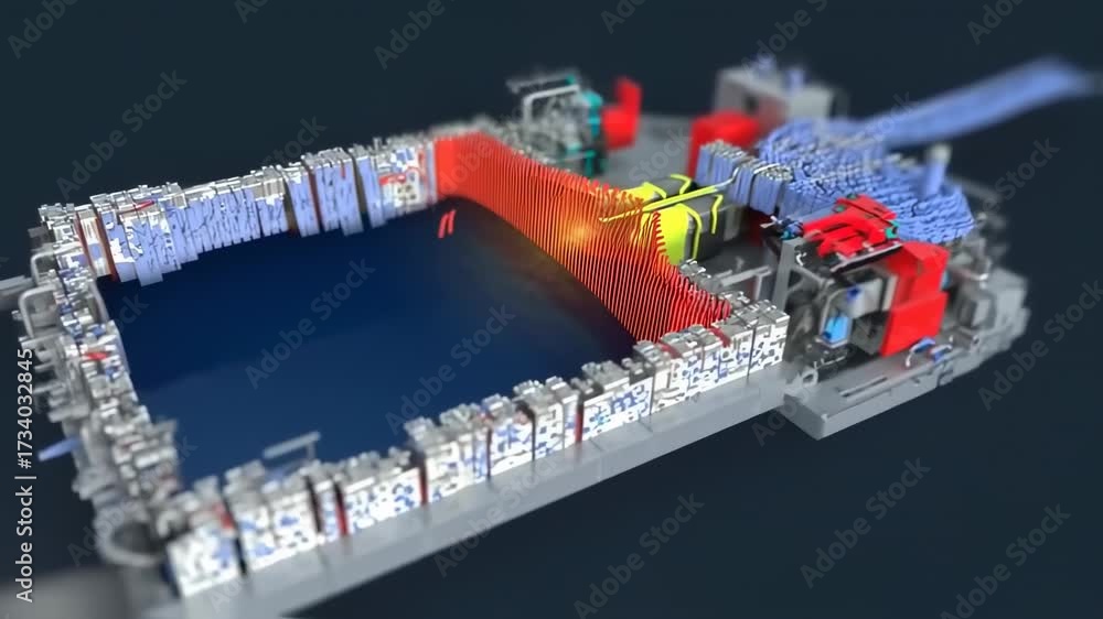 Internal Combustion Engine Cross Section Animation Showing Fuel ...
