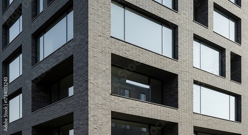 Wallpaper Mural Modern Brick Building Facade. Torontodigital.ca