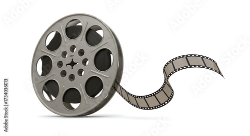 Wallpaper Mural "Cartoon reel of film unwinding into a spiral, playful proportions, vibrant colors, isolated on white background" Torontodigital.ca