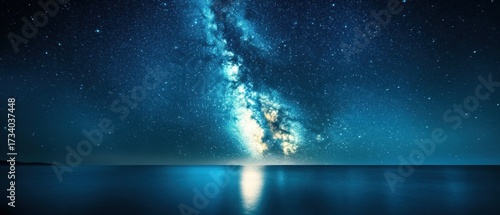 Beautiful night sky milky way galaxy stretching across Captivating over