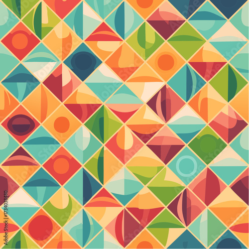 Mosaïque de couleurs, formes en losanges, abstrait, magnifique, plein écran