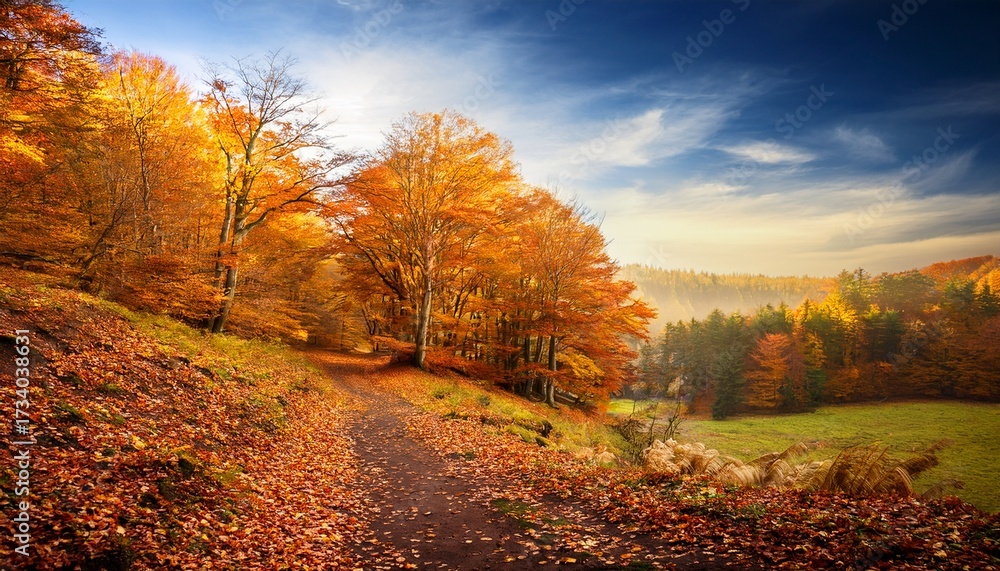 Fototapeta premium Autumn Forest Scene
