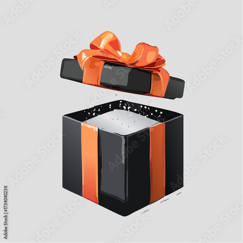 Give gifts compliments concept, cosmetic product advertising with black gift box 3d rendering.