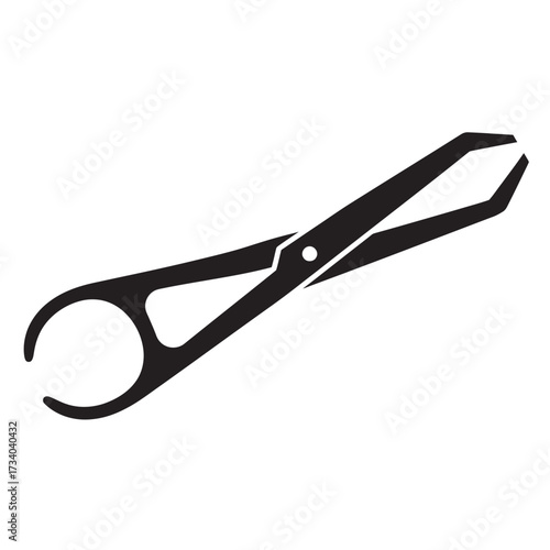 black and white silhouette of Forceps vector on white background