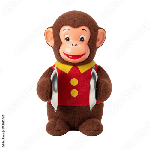 Canvas Print Vintage wind up monkey toy with cymbals