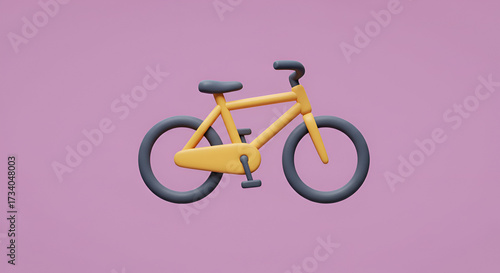 pink bike on a blue background