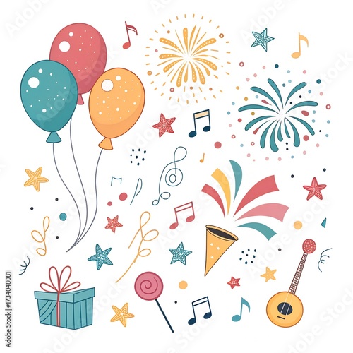 birthday card with balloons
