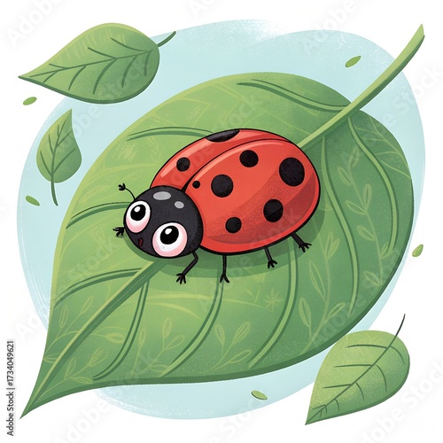 ladybug on green leaf