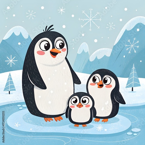 penguins on ice