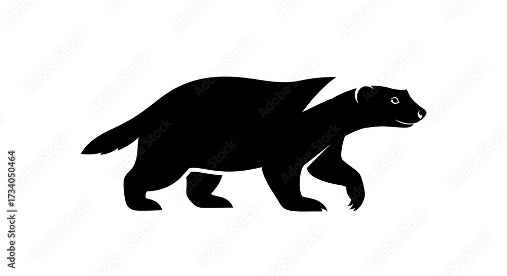 Fototapeta premium Black silhouette animal isolated on white background