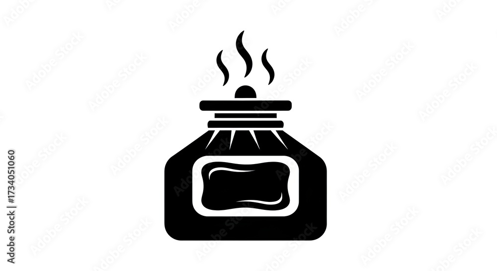 Obraz premium Black silhouette illustration of a chemical burner