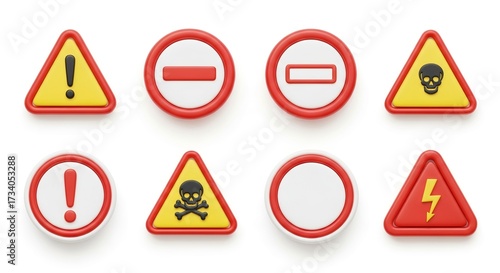 Free Download Warning safety symbols showcase potential hazards and encourage caution, offering clear messaging for diverse scenarios and risk prevention strategies - GFXLoad