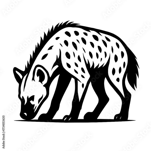 Simple Outline Spotted Hyena Icon Vector - Wild African Animal Graphic Symbol for Wildlife and Nature Design