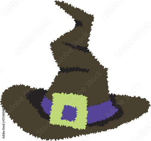 Whimsical witch hat with buckle perfect for autumn