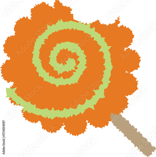 Sweet lollipop treat with vibrant spiral design