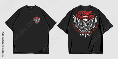 Eternal mystery power and danger in the skull sword T-Shirt Design