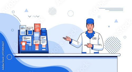 Professional medical staff providing informational brochures at a healthcare event or clinic
