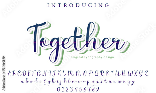 Together - Elegant 3D Script Font with Handwritten Style for Modern Typography and Branding