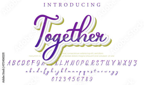 Together - Elegant 3D Script Font with Handwritten Style for Modern Typography and Branding