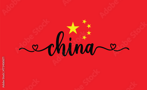 Love China Typography Design Template Inspiration, Vector Illustration