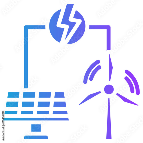 Smart Grid glyph gradient icon