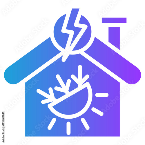 Insulation glyph gradient icon