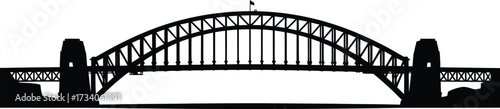 Sydney Harbour Bridge Silhouette Vector Australian Landmark Symbol Architecture Design