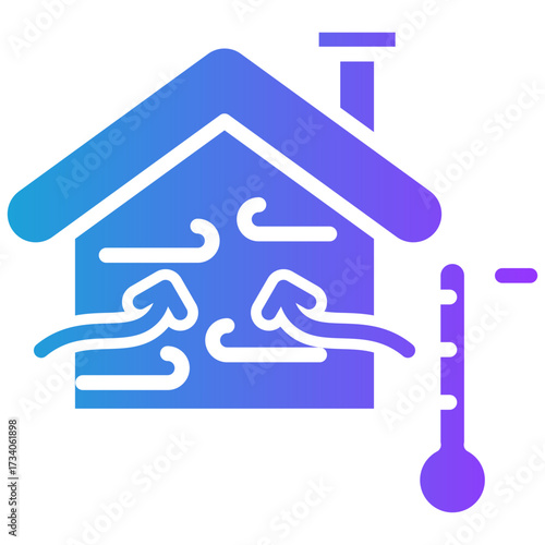 Passive Cooling glyph gradient icon