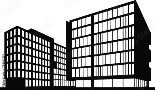 Office Building Exterior Isolated Architecture Commercial Establishment Facade