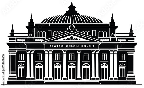 Teatro Colon Isolated Architecture Building Cultural Landmark Argentina Opera