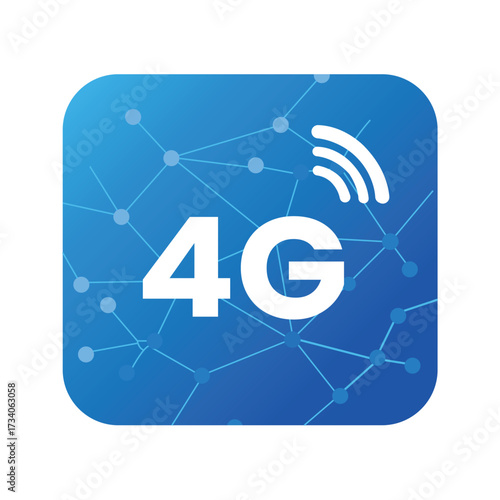 4G Network Connection Wireless Technology Illustration on Blue Gradient Background Data Connection Internet Signal