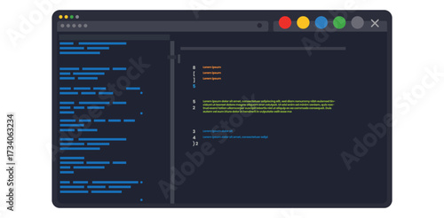 Code Snippets Elegant Design Featuring Lorem Ipsum Text Syntax Highlighting Dark Mode UI Programming Showcase Graphic
